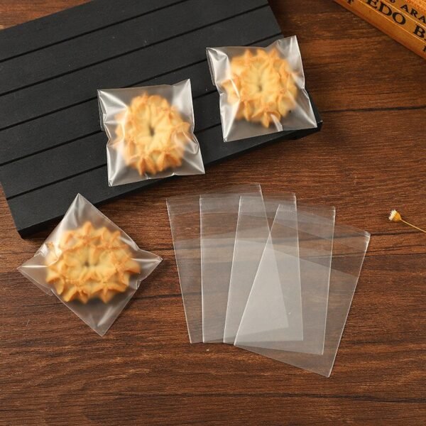 100Pcs Transparent Frosted Cookie Candy OPP Bag Self-Adhesive Plastic Biscuits Snack Baking Package Transparent Frosted Cookie Candy OPP Bag Self-Adhesive Plastic Biscuits Snack Baking Package