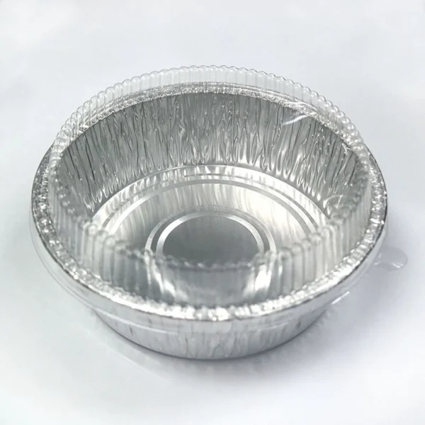 5-10 Pcs 5-10 Pcs/Set Round Aluminium Foil Baking Tray with Cover (6 inches)