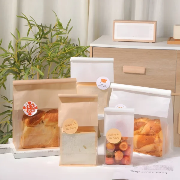 50Pcs Bread Bags Toast Packaging Paper Ziplock Storage Cookies Plastik Packing Food Goodies Pouch 50Pcs Bread Bags Toast Packaging Paper Ziplock Storage Cookies Plastik Packing Food Goodies Pouch