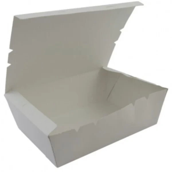 aa 50PCS B3 Paper Lunch Box Brown and White
